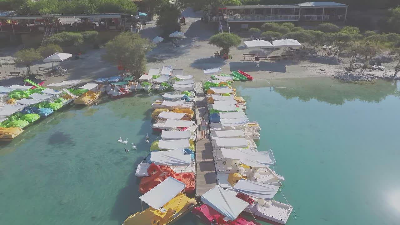 kournas 호수, 그리스의 공중 촬영