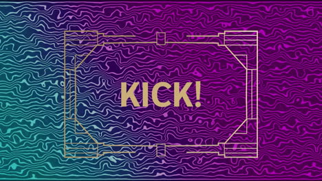 animación del texto de patada en fondo púrpura