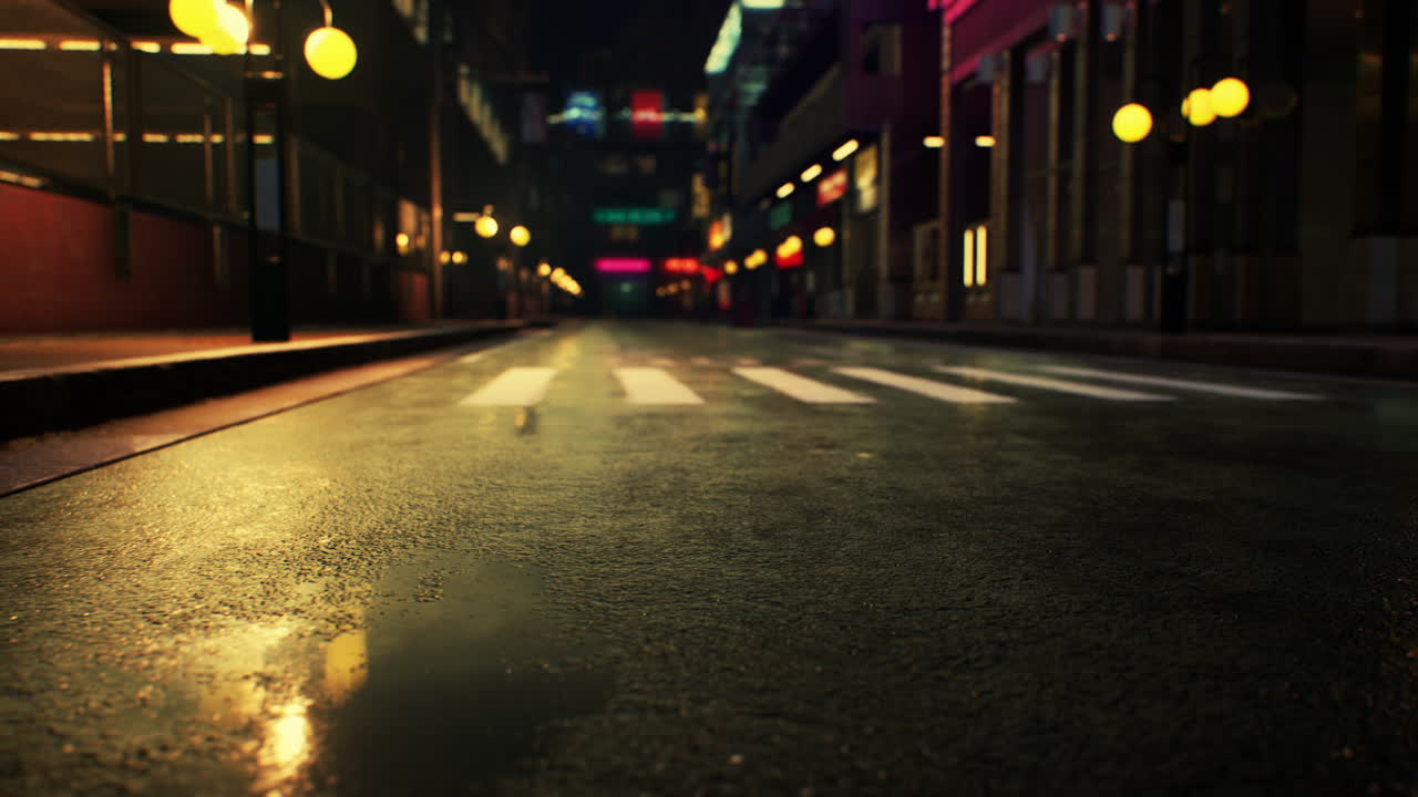 scena notturna della città giapponese con luci al neon