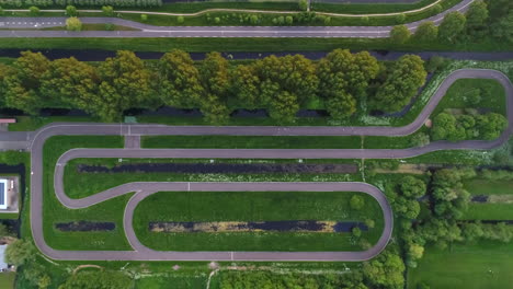 Draufsicht-Auf-Die-Gwtc-Excelsior-Radstrecke-In-Goudse-Hout,-Südholland