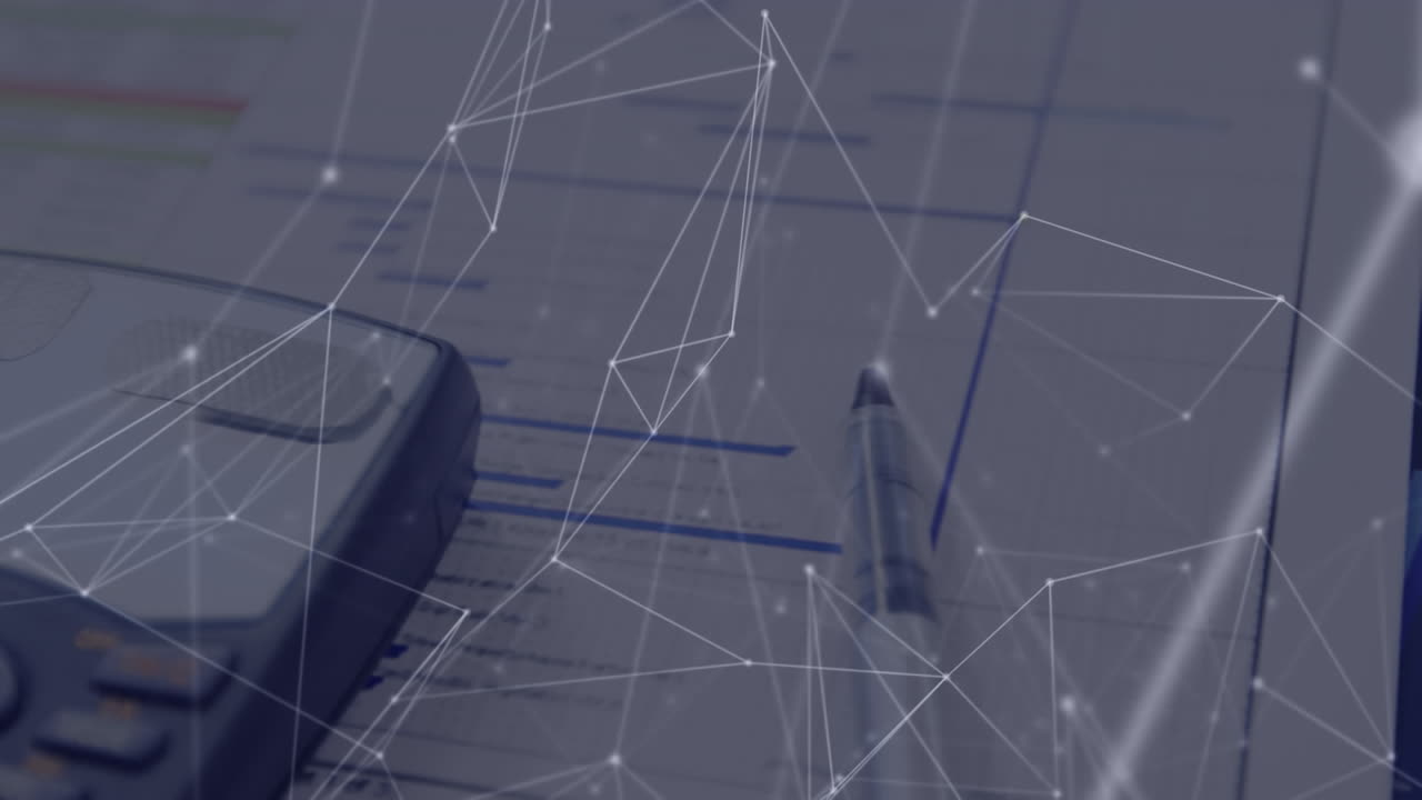 결제 터미널 및 청구서와의 연결 네트워크의 애니메이션