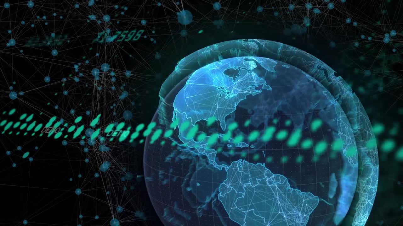 Animation of globe over network of connection