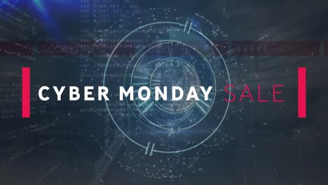 Animación-Del-Texto-De-Venta-Del-Cyber-Monday-Sobre-Procesamiento-De-Datos.