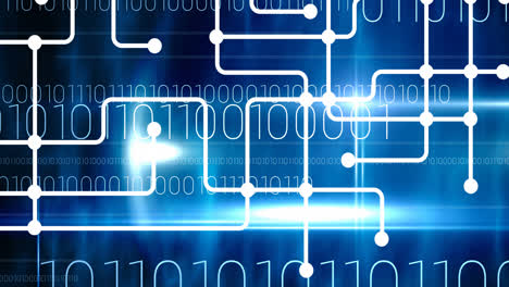 Animation-of-network-of-connections-over-binary-coding-in-background