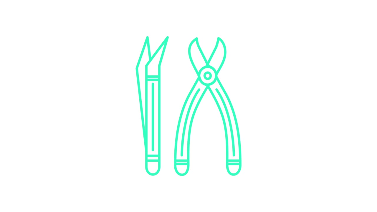 Animated Line Drawing of Dental Instruments