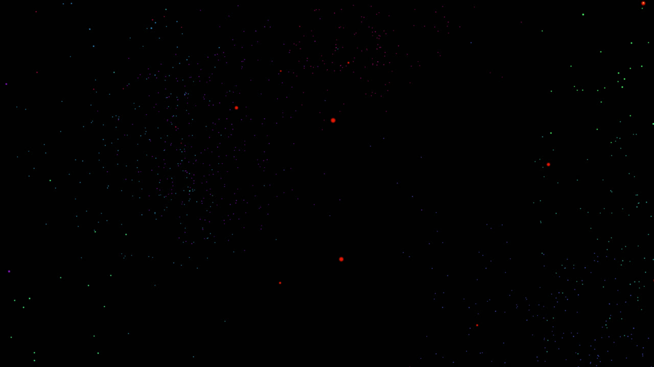 explosión de partículas coloridas