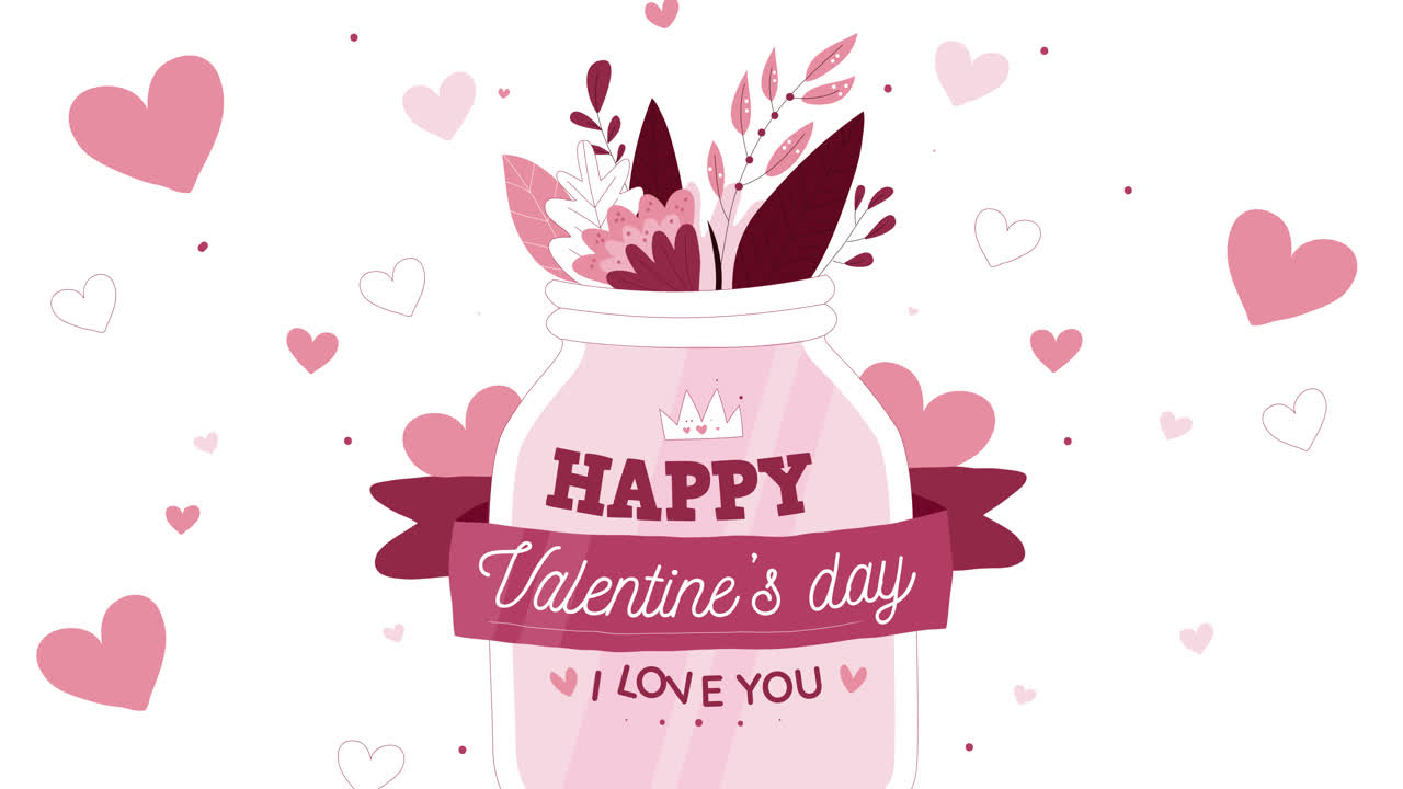 행복한 발렌타인 데이 그래픽 디자인