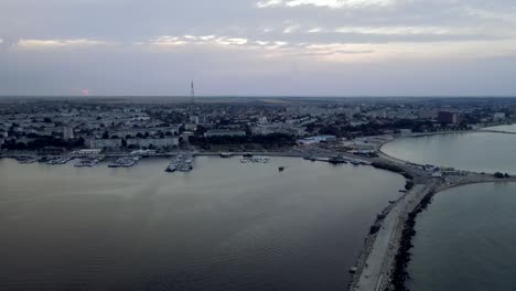 4k cinematic drone stock footage of a seaside city in romania