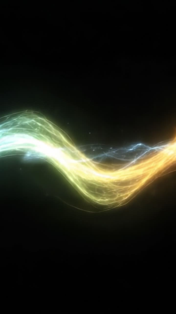 A Stunning Visualization of Colorful Light Waves Flowing Seamlessly Through Darkness, Showcasing Vibrant Greens, Yellows, and Blues in a Dynamic Display of Energy