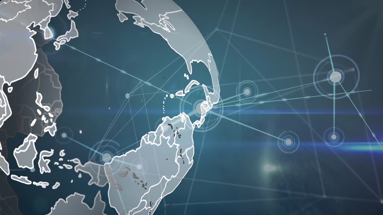 Animation of network of connections over data processing | Premium ...
