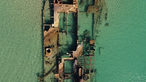 top view of the famous shipwreck in epanomi