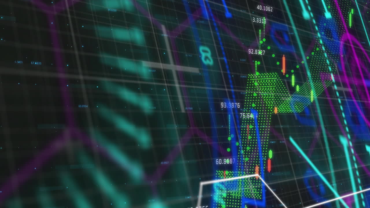 animación del escaneo del alcance sobre el procesamiento de datos sobre fondo negro