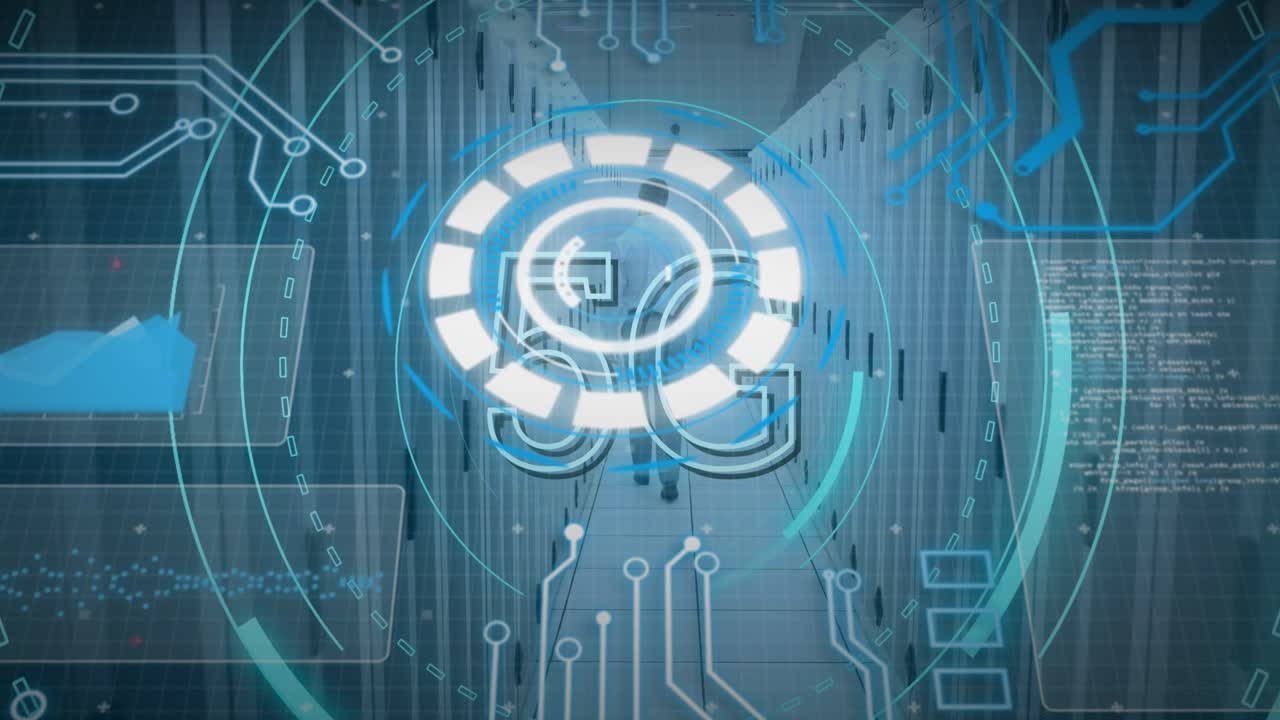 Animation of text with globe and network of connections