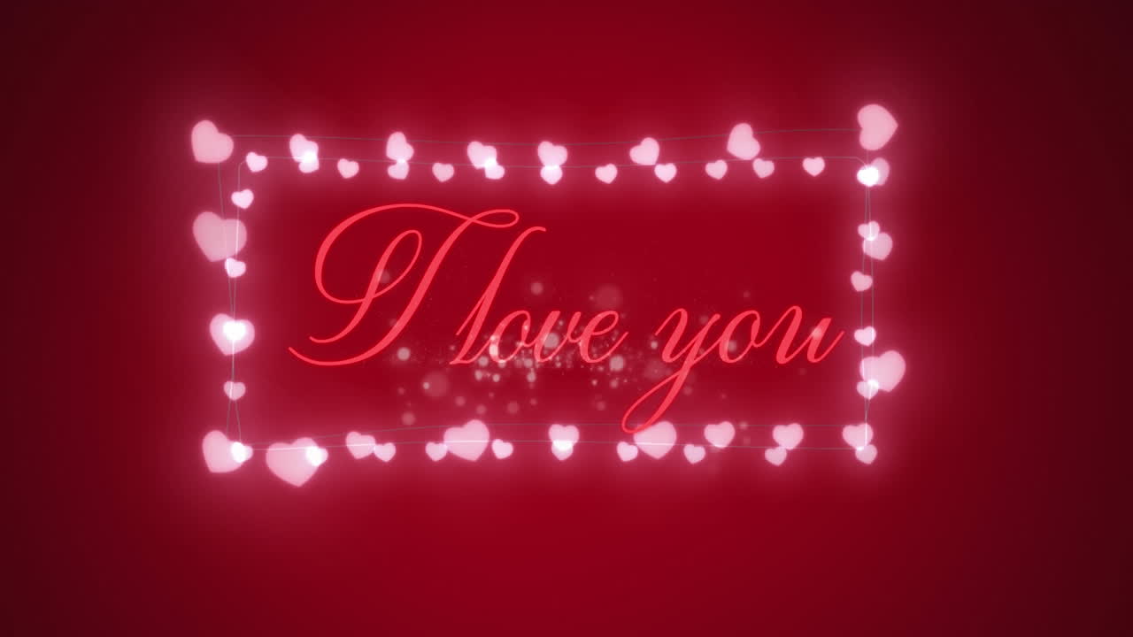 빨간 글자로 "i love you"의 애니메이션