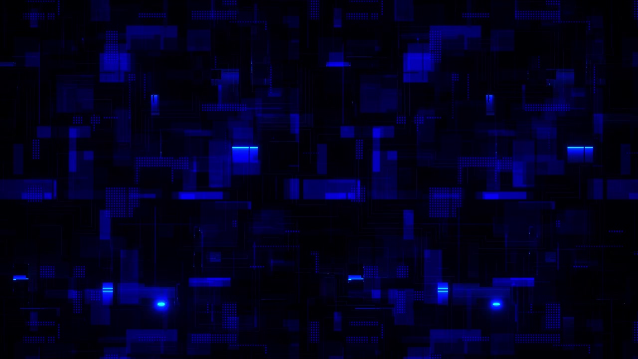 Sfondo Astratto Blu di Tecnologia Digitale con Griglia di Circuiti Luminosa