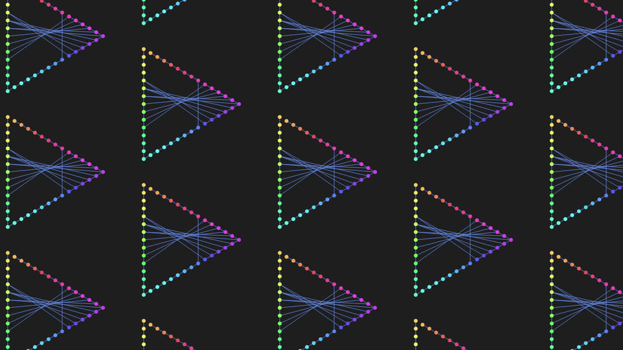 patrón de triángulo colorido abstracto en fondo negro