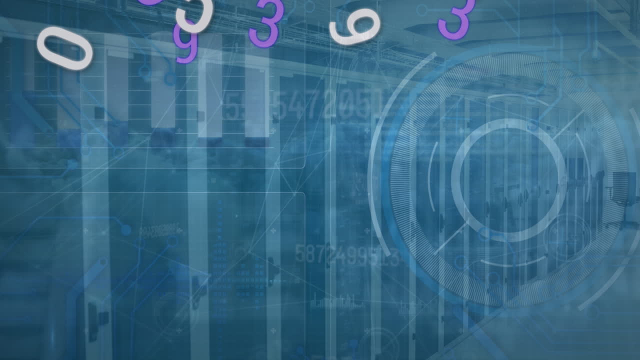 animación de texto comprar obtener símbolos sobre el procesamiento de datos en la celebración de fondo púrpura flotante.