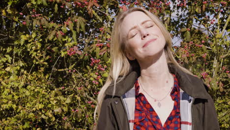 woman enjoying sunlight