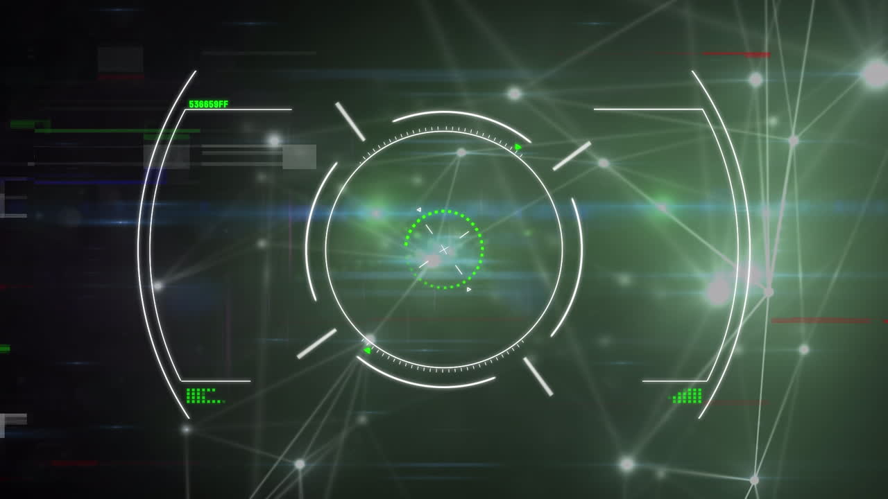 네트워크 연결 점, 디지털 인터페이스에 빛 과 함께 hud의 애니메이션