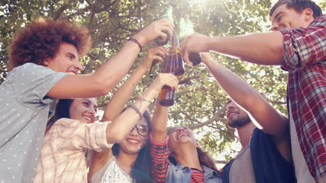 In-high-quality-format-happy-friends-in-the-park-having-barbecue-