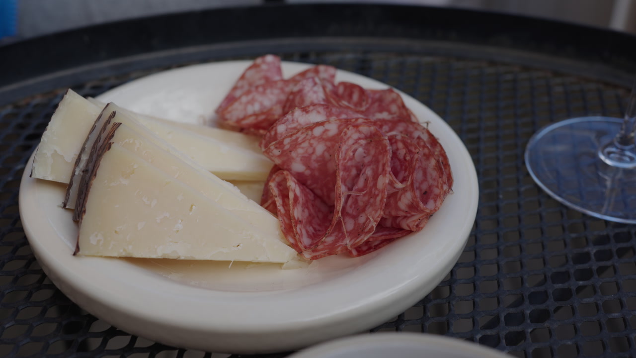 Static shot of a charcuterie board