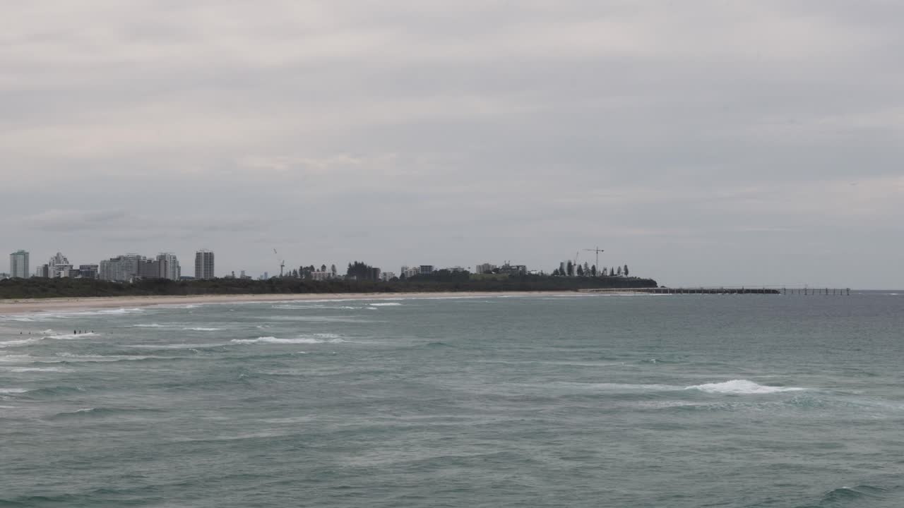 Timelapse of a coastal landscape with changing waves