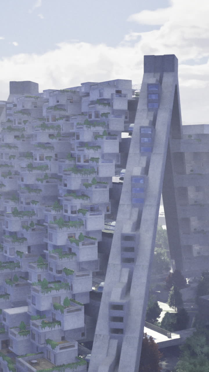 Modern architectural design showcasing greenery and urban living