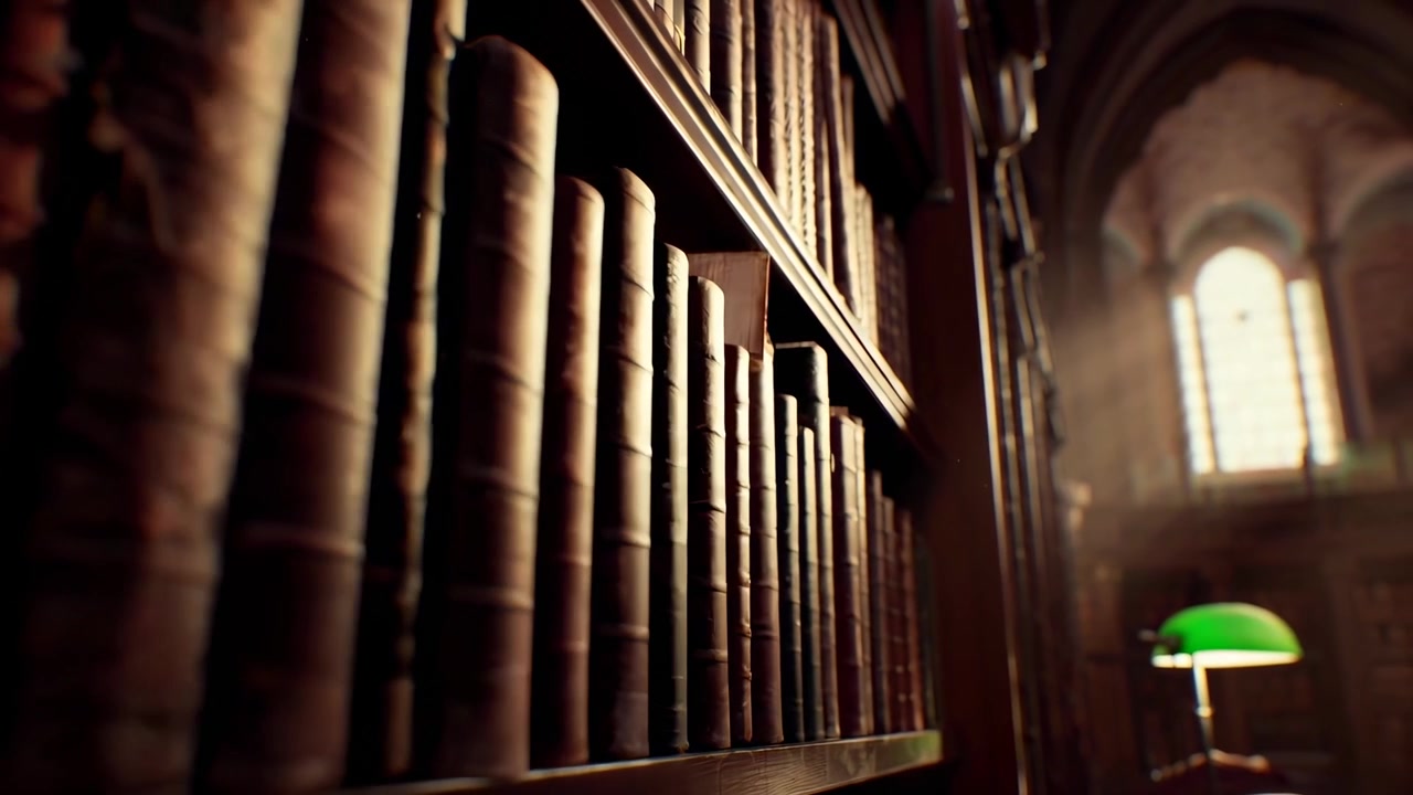 Antyczne książki na drewnianych półkach w zabytkowej bibliotece