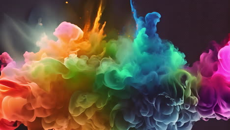 a vibrant cloud of smoke on a dark background