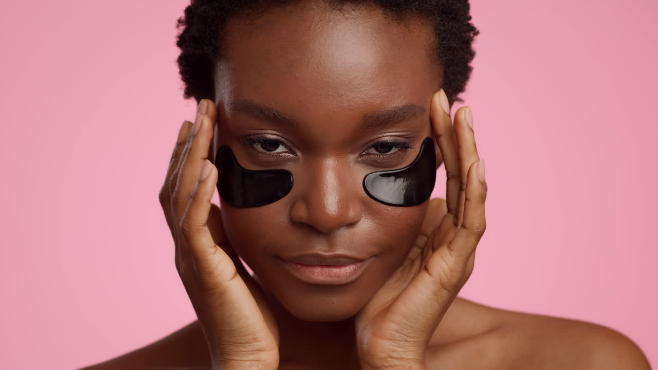 Woman with eye patches