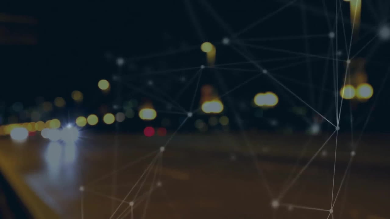 도시 조명을 통해 연결 네트워크의 애니메이션
