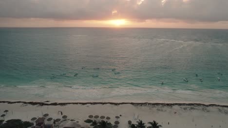 aerial dolly forward shot of a wonderful beach