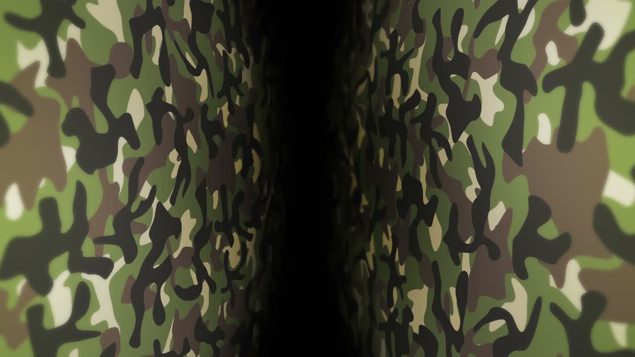 fondo de patrón de camuflaje verde. concepto de uniforme militar. línea abstracta y textura de onda. animación de bucle.