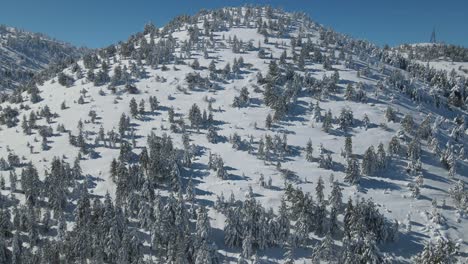 Luftaufnahme-Eines-Schneebedeckten-Berggipfels