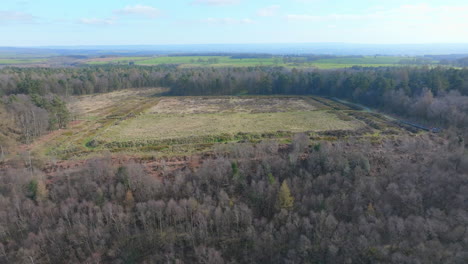 CAWTHORNE-Roman-Camp,-Pickering-,-Aerial-Footage,-North-York-moors-National-Park,-elevation-over-roman-camp-earthworks