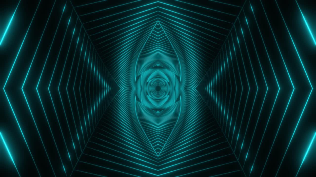 Neon Geometric Tunnel Visuals