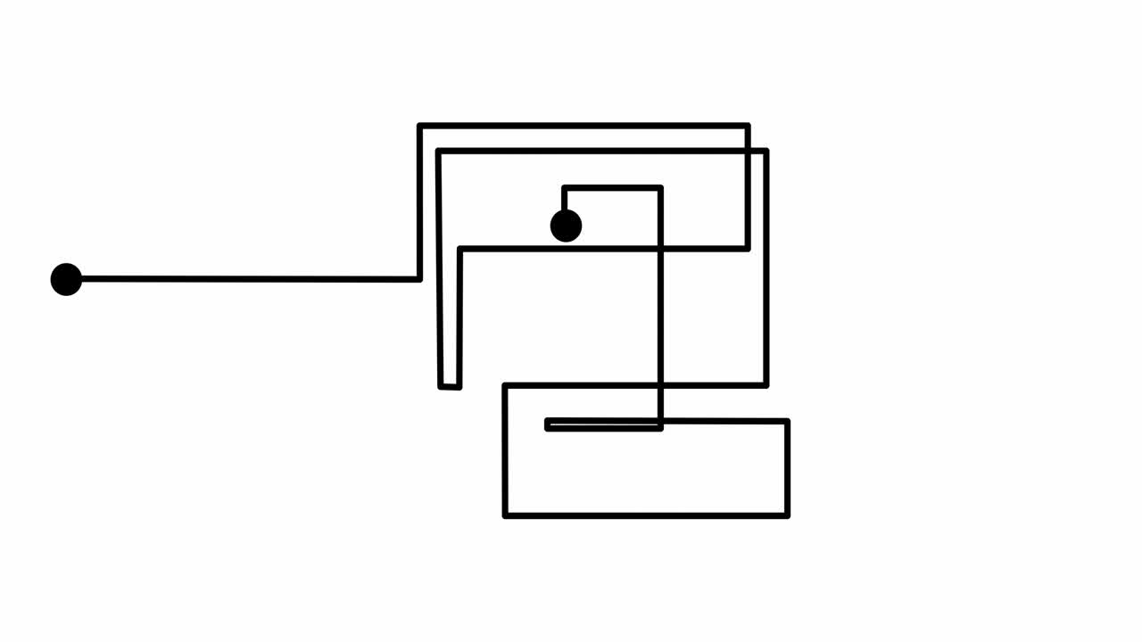 animación negra dibujada a mano enredada con garabateo, garabateo en forma de cuadrados. dibujo garabateado fondo abstracto caótico. auto dibujo animación de línea. canal alfa. video 4k para diseño web dinámico