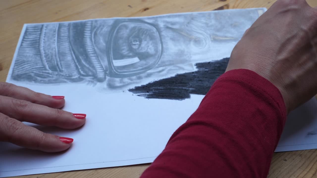 Preparing the canvas for a painting, base colour, painting with acrylic