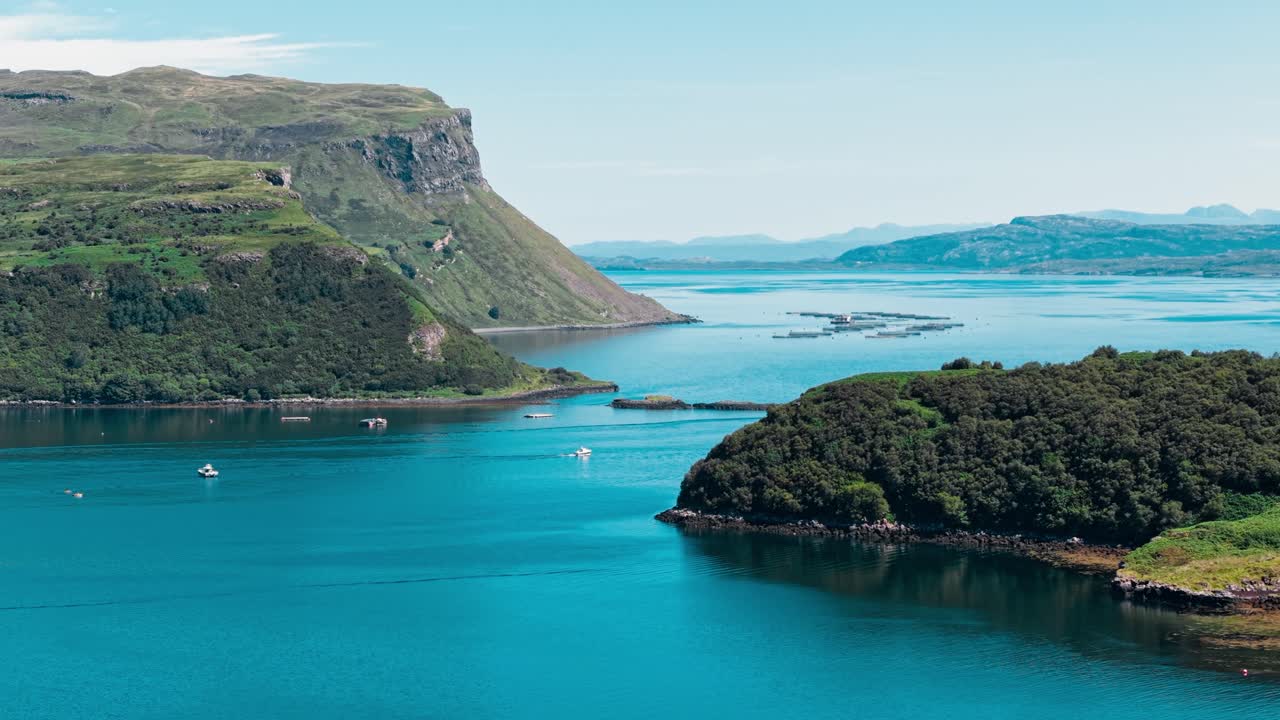 Scenic coastal landscape with mountains, ocean, and cliffs