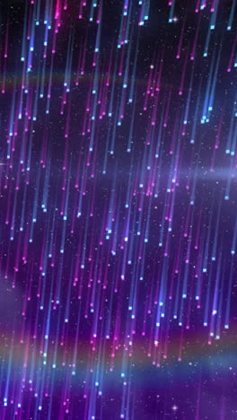 animación de estrellas que se mueven sobre un fondo negro con luces rosadas y azules