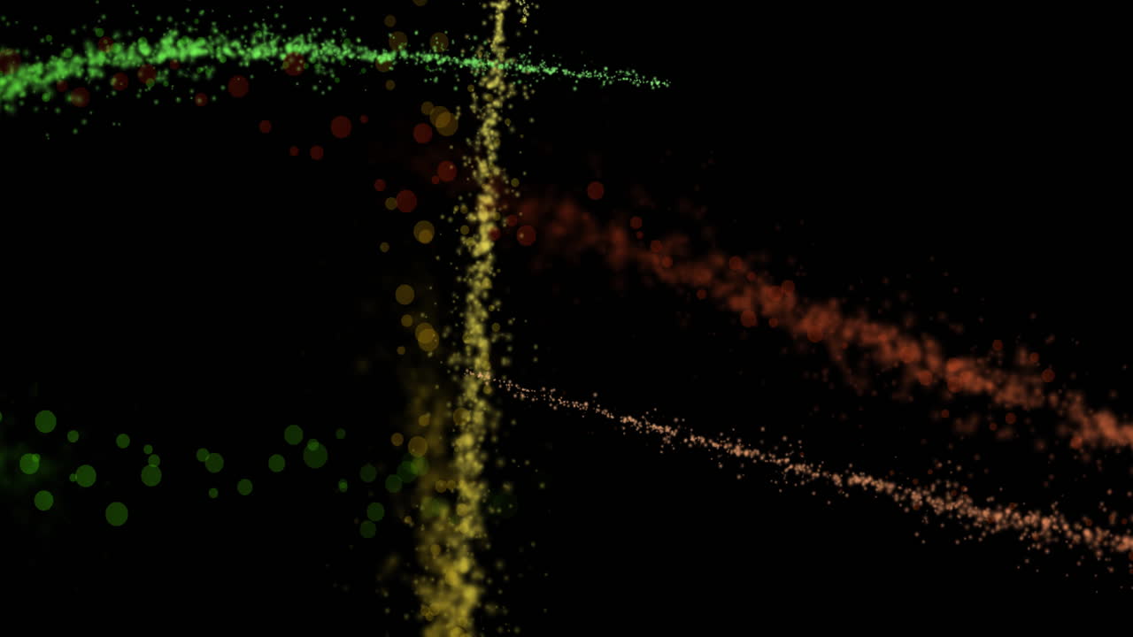 animación de ensayos de luz brillante con espacio de copia en fondo negro