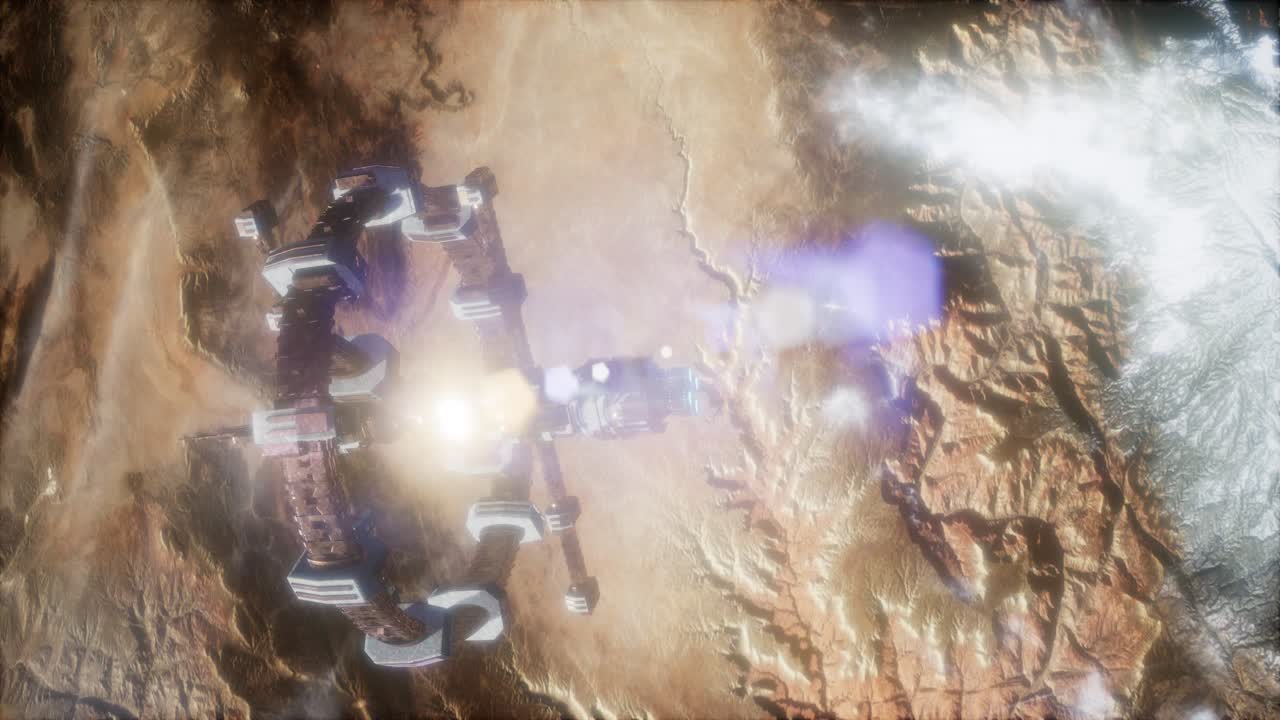 지구와 우주선. 지구 위의 우주선