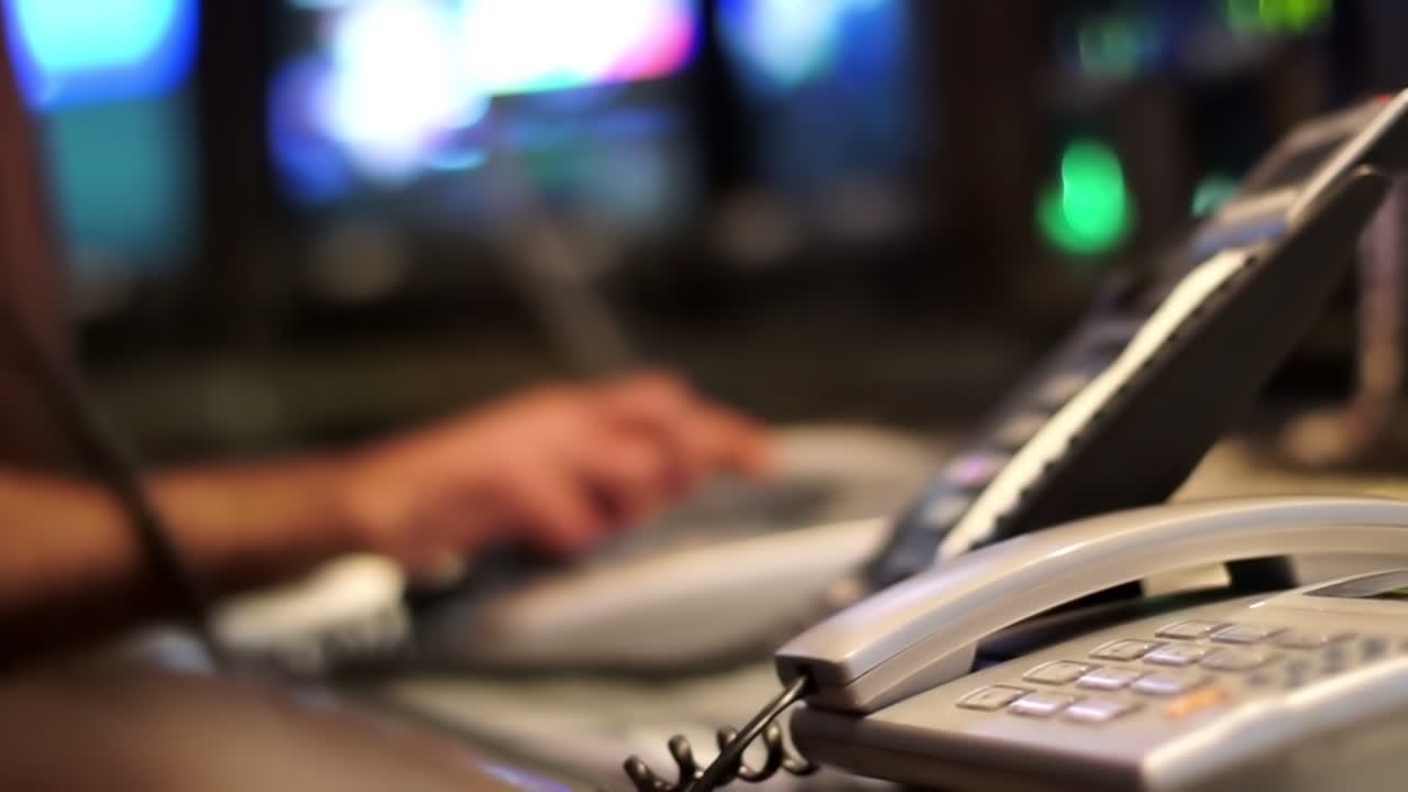 trabajador de oficina usando el teléfono