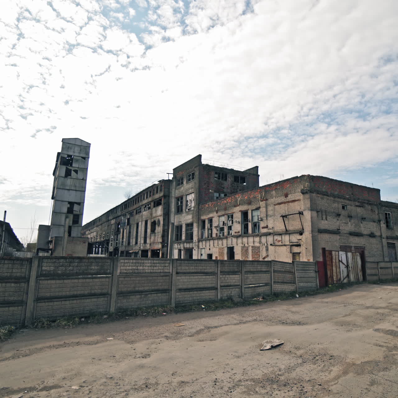 Abandoned industrial building. Ruins of an old factory