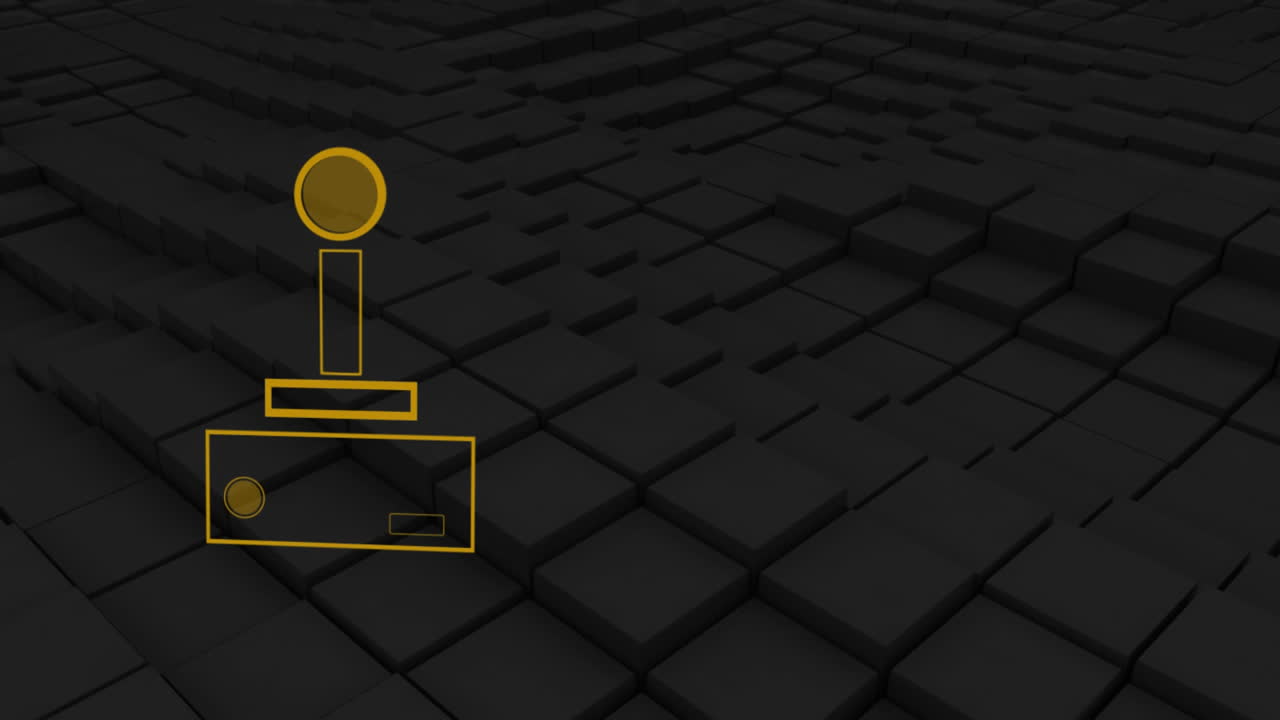 animación del búfer amarillo en fondo oscuro