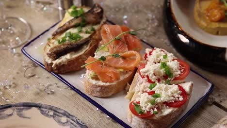 assorted bruschetta platter