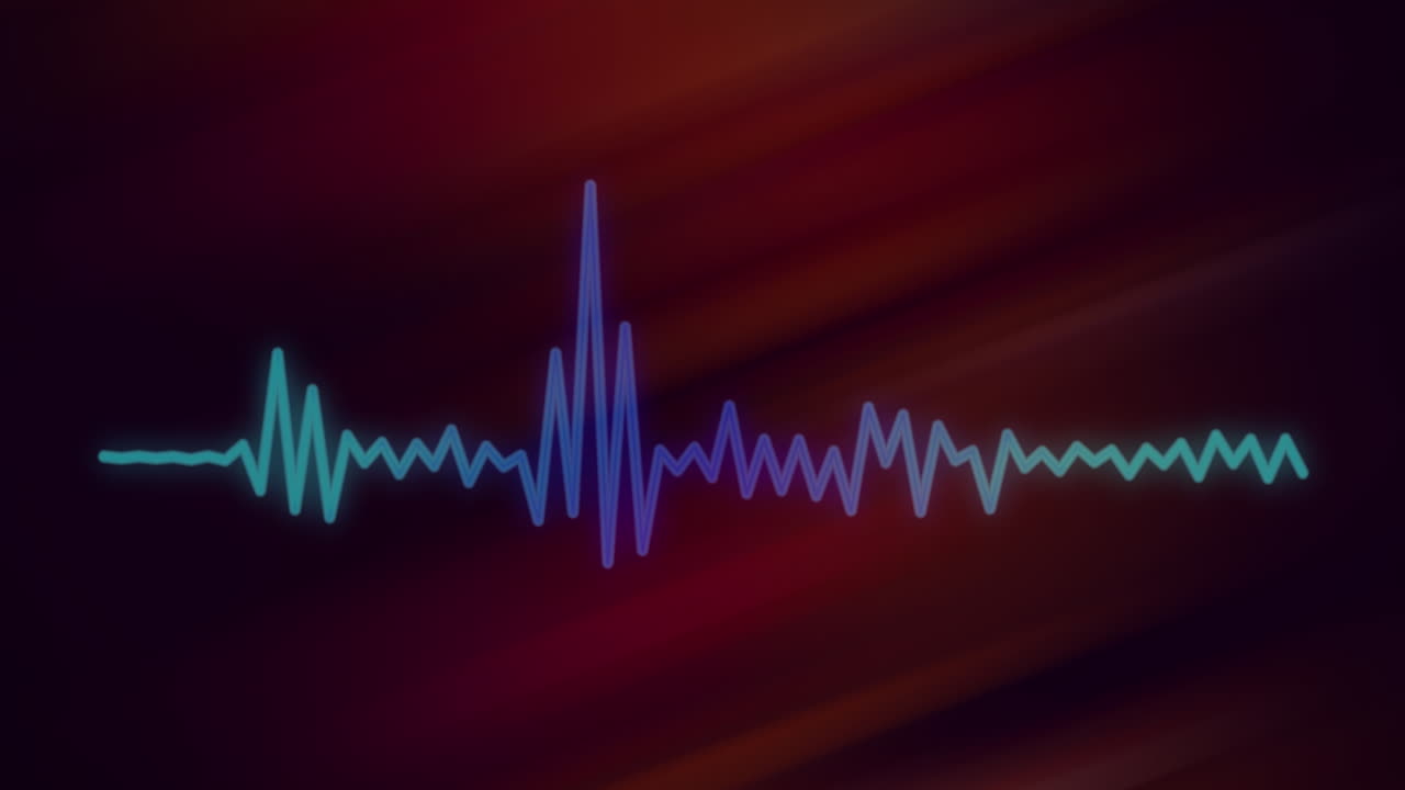 animación de procesamiento de datos púrpura sobre fondo rojo y negro