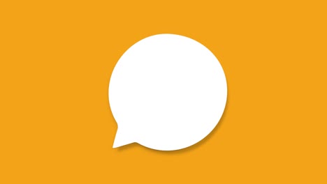 chat, speech bubble 3d icon animation on yellow background. 4k