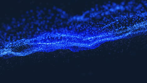 animation of glowing blue mesh over dark background