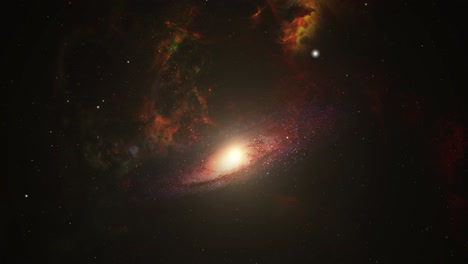 view of spiral galaxy in deep space